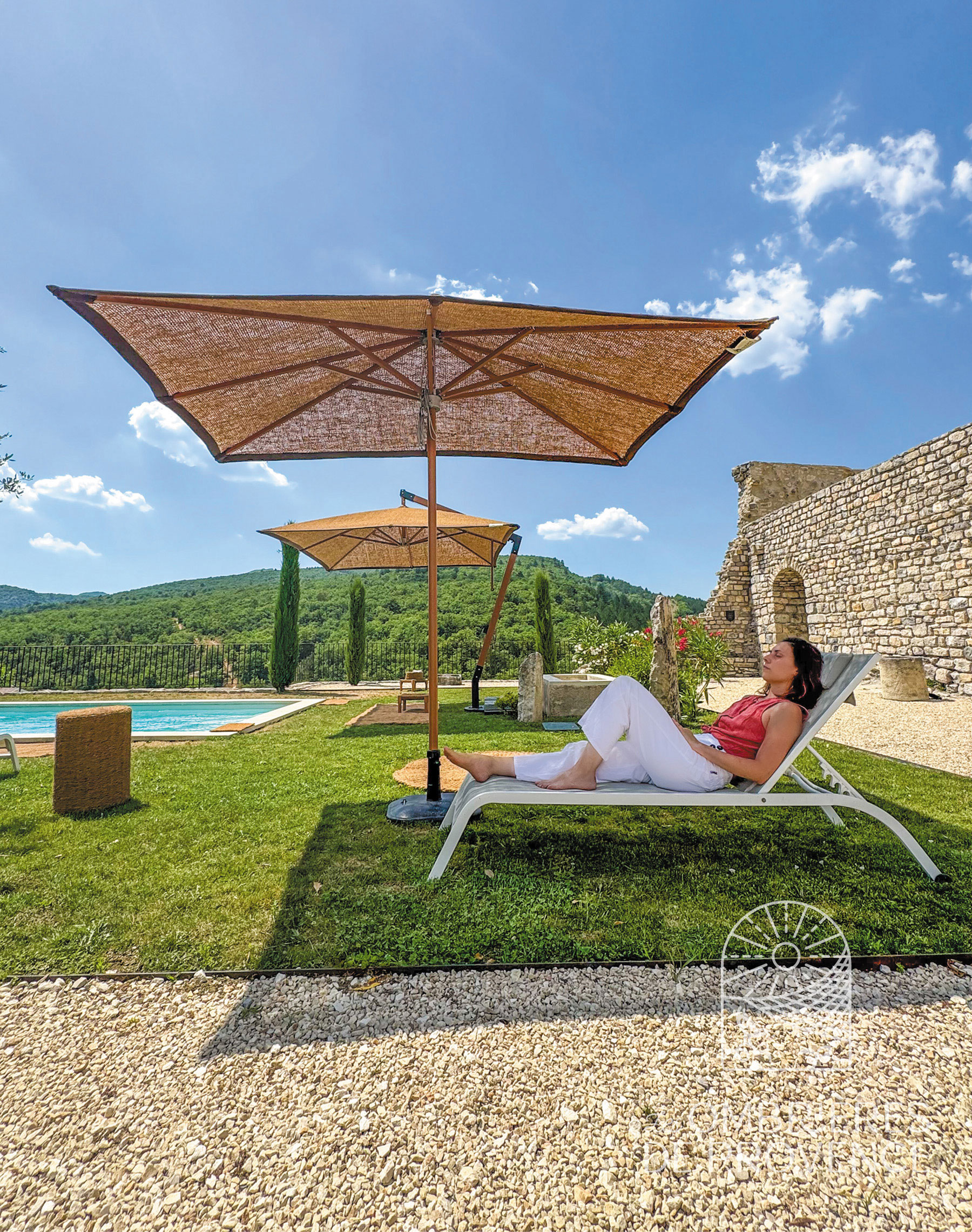 Rectangular parasol on pole - Image 2