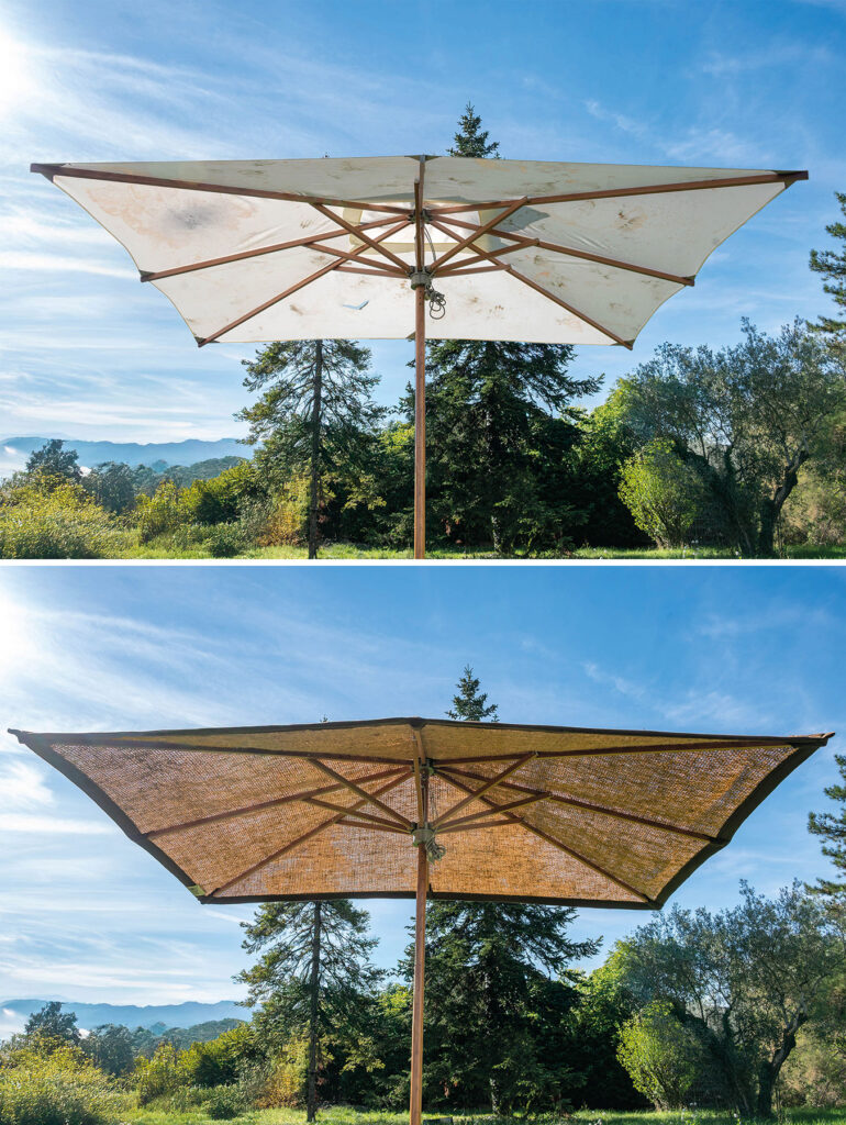 Ré-entoiler votre vieux parasol avec de la fibre de coco